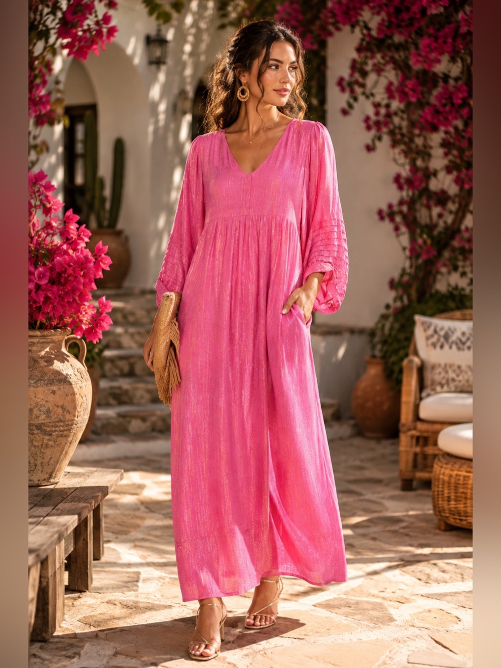 Ciebon Gayley Metallic Maxi Dress NWOT size xs runs big Nordstrom